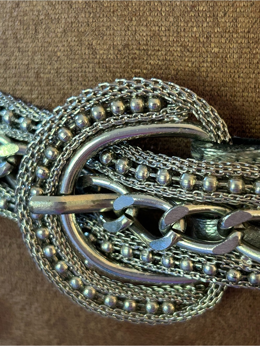 Metal mesh chunky western style belt. - Picture 7 of 11
